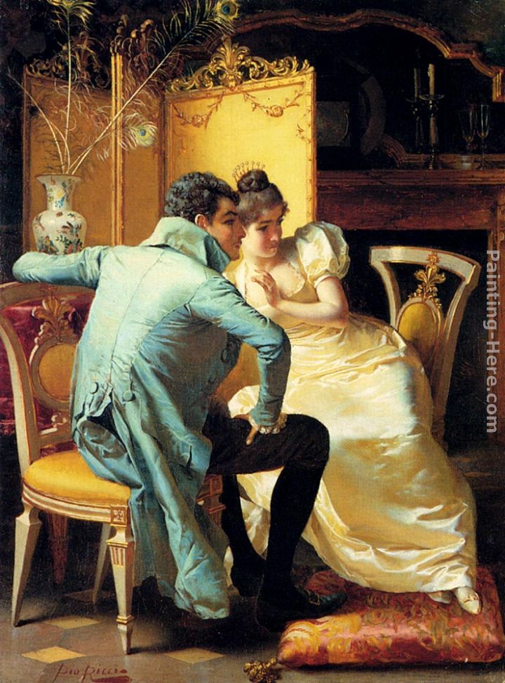 Elegant Couples In Interiors (Pic 1) painting - Pio Ricci Elegant Couples In Interiors (Pic 1) art painting